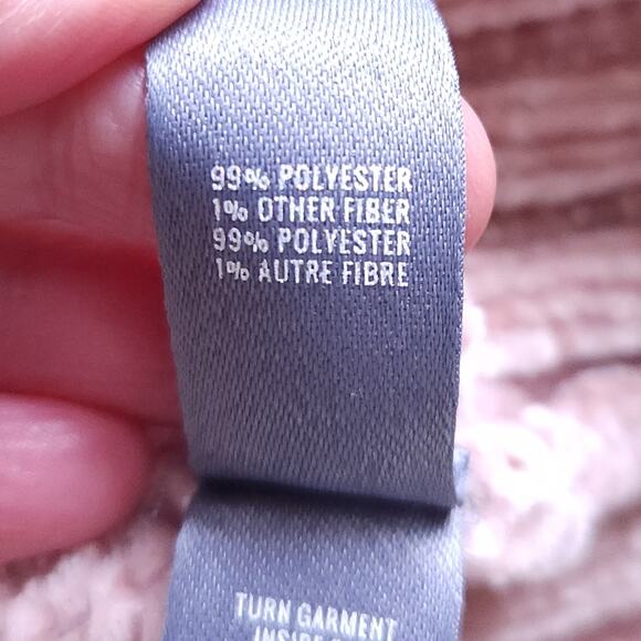 Aerie Chenille Sweater Boxy Small Pink/Beige Metallic Threads Crewneck, So Soft! - Picture 5 of 5